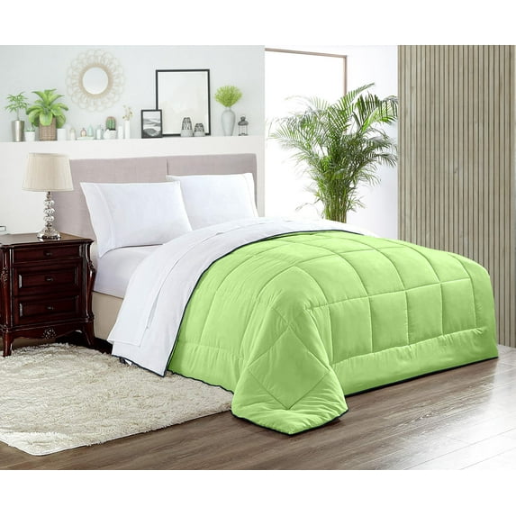 Oversized King/Palatial King Comforter Reversible Sage Comforter with Pillowcases & Premium Piping