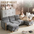 thumbnail image 3 of Villeston 4-Seat Sectional Sofa with 2 Ottomans,U Shaped Sofa Couch with Storage Ottomans and Side Pockets, Oversized Modern Chenille Sofa Couch for Living Room,Gray, 3 of 6