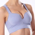 thumbnail image 6 of Womens Bras Large Size Push-Up Yoga Fitness Running Shockproof Sports Bra Wireless Bras for Women Purple M, 6 of 7