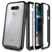 E-Began Case for LG Aristo 5, Tribute Monarch/Phoenix 5/LG K8X/Fortune 3/Risio 4, Full-Body Shockproof Protective Rugged Black Bumper Cover with Built-in Screen Protector, Durable Phone Case -Black