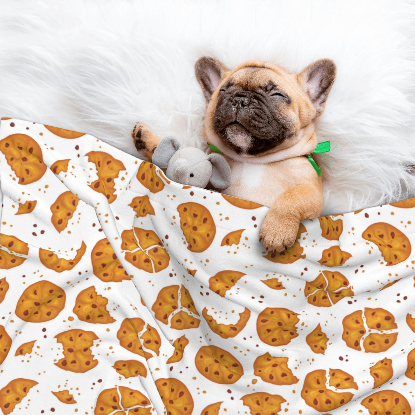 Naloa Yellow Biscuit Dog Blanket, 3 Sizes Cat Blanket for Indoor Cats Large Medium Small Dog Gifts-