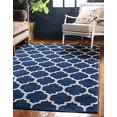thumbnail image 2 of Unique Loom 3128493 8 x 10 ft. Philadelphia Trellis Rectangular Rug, Navy Blue, 2 of 10