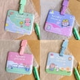 thumbnail image 4 of Student Ins style Bank Card Cartoon Lanyard Double-sided pattern Bus Card Cover Card Case Credit ID Card Card Holder 3, 4 of 8