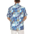 thumbnail image 4 of HAPPY BAY Men's Summer Tops Holiday Stylish Button Down Hawaii Aloha Party Shirt Short Sleeve Men Vacation Beach Shirt XL Blue, Floral, 4 of 5