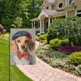 thumbnail image 2 of Yayeee Garden Flag 28" x 40" Double Sided Outdoor Yard Lawn Holiday Decorations, Yellow Dog Artist, 2 of 6