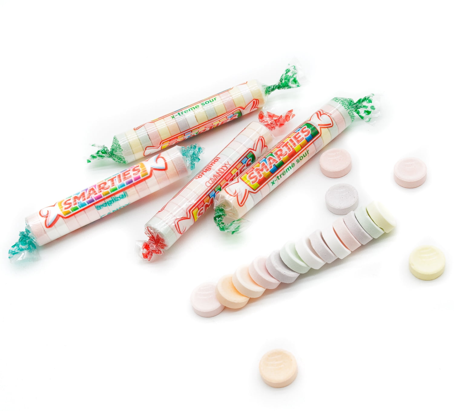 SMARTIES Candy Rolls 4 lb – Bulk Bag, Mix of Original & Tropical & X-Treme Sour Flavors, Gluten Free & Vegan Friendly, Individually Wrapped