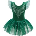 thumbnail image 2 of Girls Ruffle Sleeve Ballet Dance Dress Tutu Skirted Leotard Ballerina Outfits with Shiny Skirt Stage Dance Wear, 2 of 7