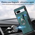 thumbnail image 5 of Jiahe Cover for Google Pixel 6a, Wallet Case with Built-in 360°Rotation Ring Stand,Anti-Drop Shockproof Credit Card Slots Lens Protector Cover,Support Magnetic Car Mount,, green, 5 of 8