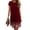 Red, variant on Taqqpue Women Summer Dress Casual Solid Color Scoop Neck Short Sleeve Sundress Flowy Swing Lace Plus Size Dress Beach Vacation Maxi Dress for Women
