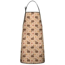 Happy Thanksgiving Day Apron-Garden Aprons for Women with Pockets-Cotton Linen Waterproof Kitchen Cooking Gardening Aprons Adjustable for Kitchen,Cooking,BBQ and Salon 33"x27"