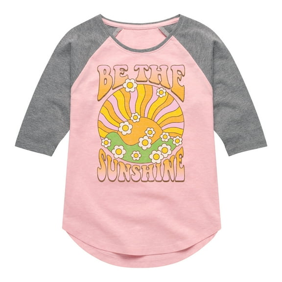 Instant Message - Be The Sunshine - Toddler & Youth Girls Raglan Graphic T-Shirt