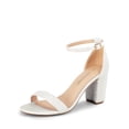 thumbnail image 1 of Zapatos DREAM PAIRS Sandalias de Tacón Bajo y Grueso Blancas, 1 of 7