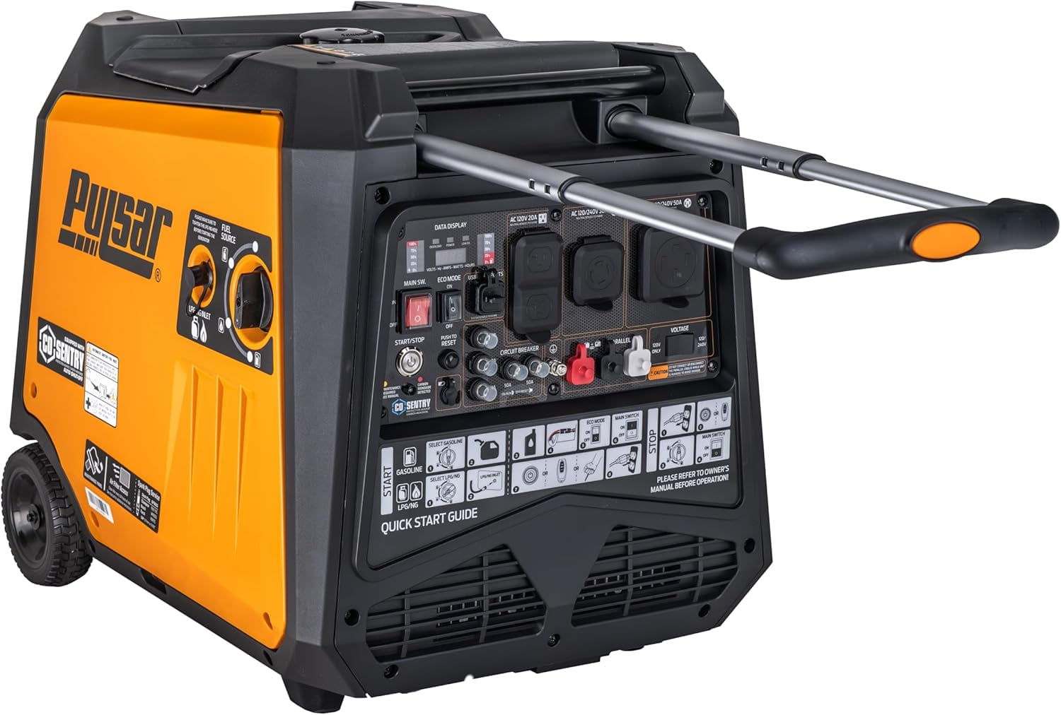 Pulsar 9500 Watt Tri Fuel Portable Inverter Generator, Remote