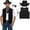 Black, variant on Cowboy Costume, Cowboy Outfit, Western Outfit for Men, Cowboy Cos, Cowboy Cosplay, Cowboy Outfit for Men-Western Costume Set Hat Necklace Bandana Tassel Vest Buckle for Cosplay Rodeo Party, Black XXL