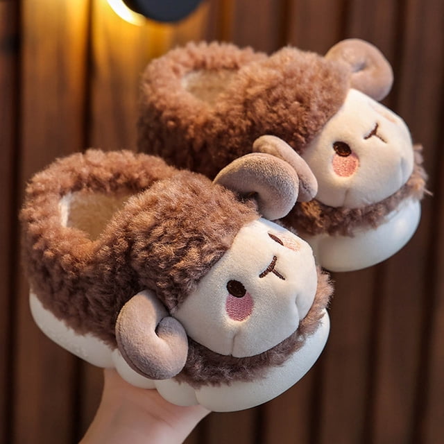 Girl's Slippers Ohufall Winter Children Add Non-slip Keep Warm Home Slippers