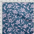 thumbnail image 4 of oneOone Cotton Silk Medium Blue Fabric Floral Magnolia With Texture Quilting Supplies Print Sewing Fabric By The Yard 42 Inch Wide, 4 of 4