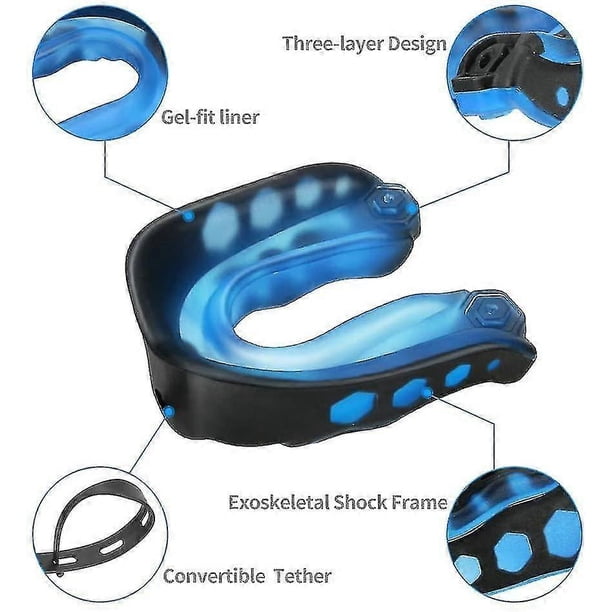 2 Pack Soft Mouth Guard With Strap, Professional Sports Mouthguard For Boxing, Jujitsu, Mma, Football, Basketball, Hockey, Karate, Rugby Teeth Armor T