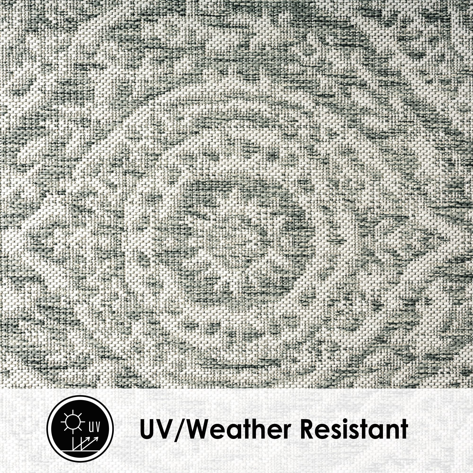 Nicole Miller New York Patio Country Zoe Moroccan Damask Indoor/Outdoor Area Rug, Grey/Ivory , 7'9"x10'2"