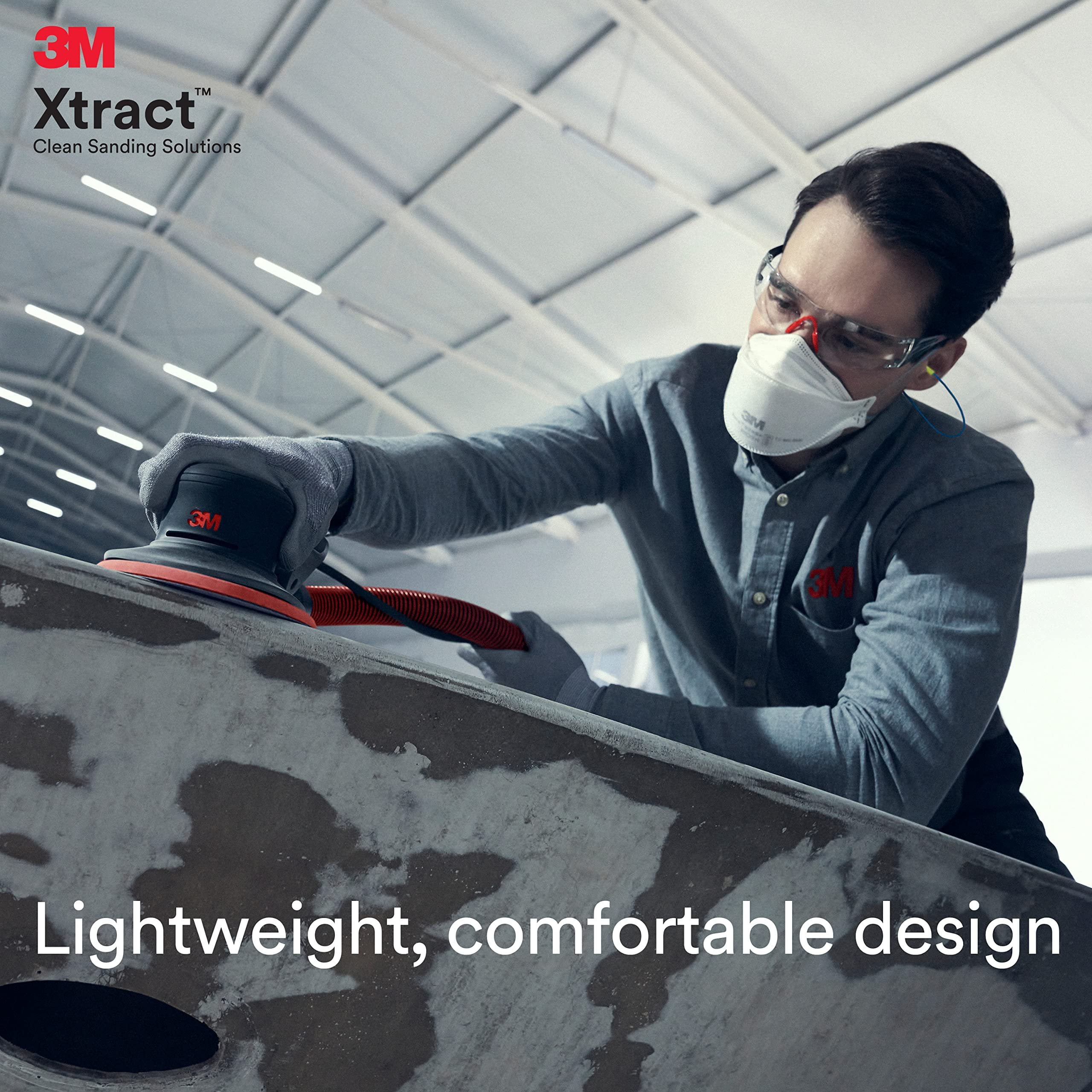 3M Xtract Electric Random Orbital Sander, 88758, 5 in, Central Vacuum