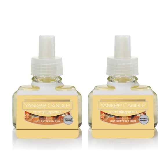 Yankee Candle HOT BUTTERED RUM Scentplug Fragrance Oil Refills (Set of 2)