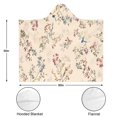 thumbnail image 3 of Wearable Blanket,Pioneer Flower Floral Print Pattern Hooded Wearable Flannel Blanket for Adults & Teens,Winter Poncho Shawl Wrap Cape Cozy Anti-Pill,50"x60", 3 of 5