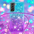 thumbnail image 4 of Funda para Samsung Galaxy S21 Plus 5G Brillantina Líquida Divertida Reluciente y con Cristales en Movimiento Cuerpo Cruzado con Cordón Ajustable, 4 of 5