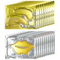 thumbnail image 1 of KlsyChry Juego de mascarillas para ojos y labios de colágeno de cristal de gel de oro de 24 quilates, 10 pares de mascarillas para ojos doradas y 10 mascarillas para labios doradas para humectación, a, 1 of 5