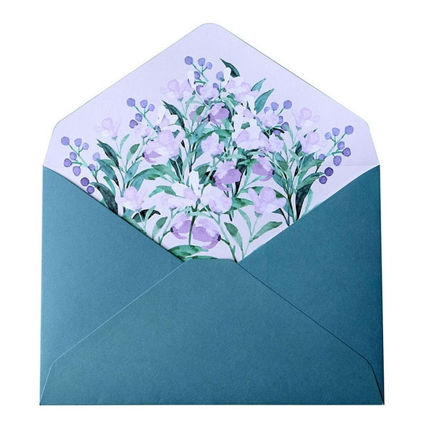Sobre de boda, carta de invitación, tamaño A5, carta de amor escrita a mano, papel para cartas, juego de sobres con flores de primavera cálidas, contiene 2 sobres, 4 papeles para cartas