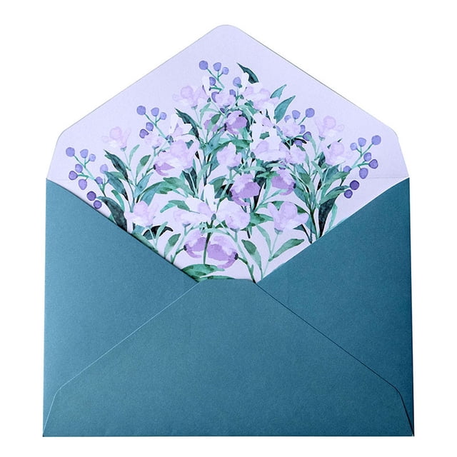 Sobre de boda, carta de invitación, tamaño A5, carta de amor escrita a mano, papel para cartas, juego de sobres con flores de primavera cálidas, contiene 2 sobres, 4 papeles para cartas