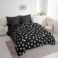 thumbnail image 3 of Manfei Kawaii Dot Pattern 7-Piece Bedding Comforter Set,French Wave Point King Bedding Sets,Kids White Black Bed Sheets,Super Cozy Room Decor Reversible, 3 of 8