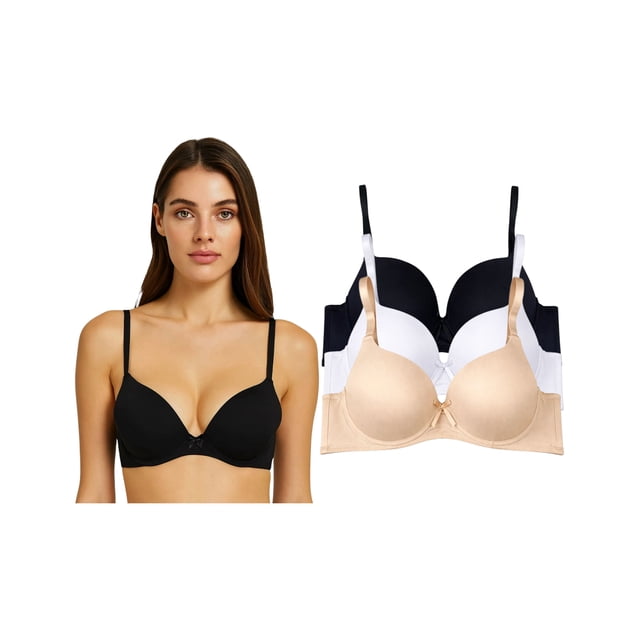 Paquete con 3 Brasieres Doble Push Up Aumenta Hasta 2 Tallas