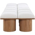thumbnail image 4 of Meridian Furniture Pavilion Cream Boucle Fabric Bench, 4 of 13