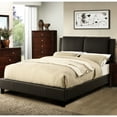thumbnail image 2 of King Size Bed - Upholstered Headboard Brown Faux Leather Furniture Bedroom Modern, 2 of 7