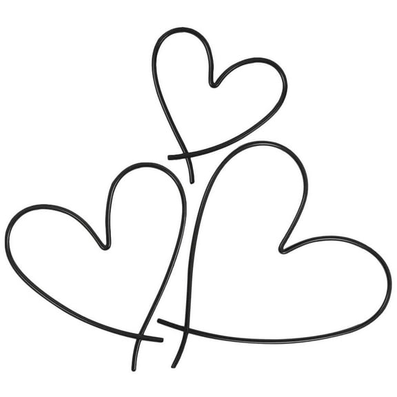 OUNONA 3Pcs Black Metal Heart Wall Signs Valentines Decorations for Door and Wall