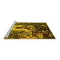 thumbnail image 2 of Ahgly Company Machine Washable Indoor Round Oriental Yellow Industrial Area Rugs, 8' Round, 2 of 4