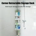thumbnail image 2 of QHUDLV 4-Tier Adjustable Telescopic Shower Caddy 110-260cm Corner Bathroom Shelf Organizer with Drainage Holes Rust-Proof Stainless Steel & ABS Plastic No-Drill Installation, 2 of 8