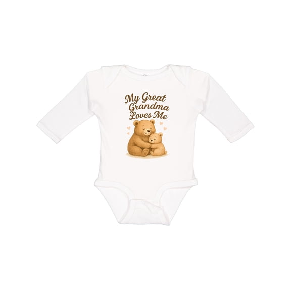 Inktastic My Great Grandma Loves Me Boys or Girls Long Sleeve Baby Bodysuit