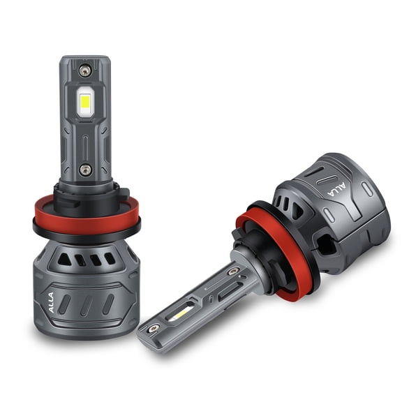 Alla Lighting S-HCR H8 H9 H11 LED Bulbs, Headlights/Fog Lights/DRL, 6500K Xenon White 10000Lms Xtreme Super Bright Upgrade Halogen, HID Headlamps