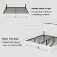 thumbnail image 5 of King Size Farmhouse Wooden Bed Frame with Headboard, Boho Platform Bedframe Sturdy Metal Slats Support, No Spring Mattress, Noisy Free, Easy Assembly (King, White), 5 of 11