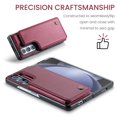 thumbnail image 2 of SaniMore for Samsung Galaxy Z Fold 5 Wallet Case, RFID Blocking PU Leather Kickstand Credit Slots Flip Folio Protective Case, Double Magnetic Clasp Durable Shockproof Cover for Z Fold 5, Winered, 2 of 8
