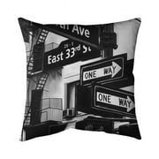 Begin Home Decor  18 x 18 in. New York City Signs In Front of An Appartment-Double Sided Print Indoor Pillow