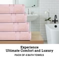 thumbnail image 3 of Casa Lino 4Pc Premium Bath Towels (54" x 27") - 100% Cotton, 400GSM, Ultra Soft & Absorbent (Blush), 3 of 6