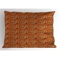 thumbnail image 1 of Orange Pillow Sham Traditional Old Fashioned Paisley Pattern Floral Design with Leaves, Decorative Standard Size Printed Pillowcase, 26 X 20 Inches, Orange Olive Green Redwood, by Ambesonne, 1 of 2