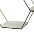 thumbnail image 5 of DecMode 26" x 5" Hexagon 3-Tier Silver Geometric Wall Shelf with 3 Marble Shelves, 5 of 13