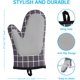 thumbnail image 2 of Guantes de horno, guantes de silicona resistentes al calor, guantes de cocina antideslizantes para asar, cocinar, hornear, cocinar, microondas, pizza (gris cuadrado), 2 of 5