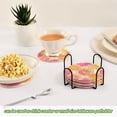 thumbnail image 5 of Yayeee 6 PCS Drink Coasters with Holder Set Woven Absorbent Round Tabletop Hot Pad, Orange Grapefruit Slices, 5 of 7