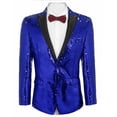 thumbnail image 3 of COOFANDY Men Glitter Sequin Blazer Jacket Slim Fit One Button Tuxedo with Pocket, 3 of 10