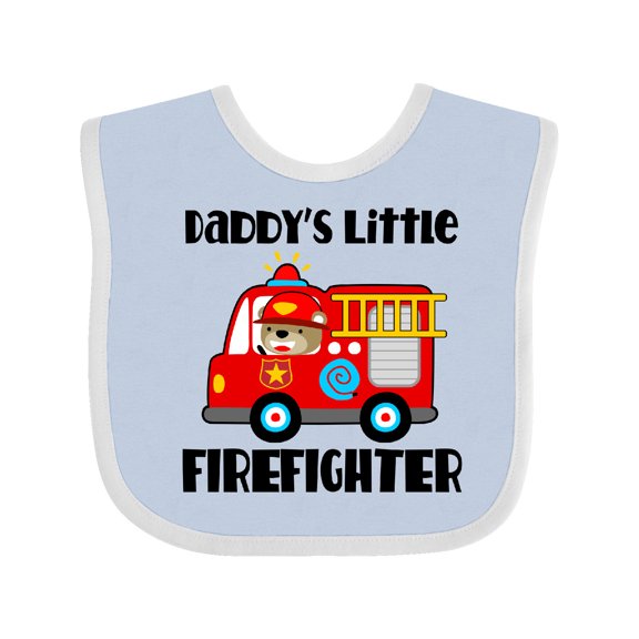 Inktastic Daddys Little Firefighter Boys or Girls Baby Bib