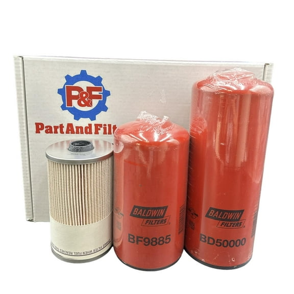 P&F Oil Change Filter Kit For Cummins ISX15 BD50000 - BF9885 - PF7930 Replace LF14000NN - FF5776 - FS19765
