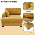 thumbnail image 6 of UIXE Chaise Lounge Indoor Upholstered Corduroy Sofa with Right Armrest for Living Room Bedroom, Orange, 6 of 7